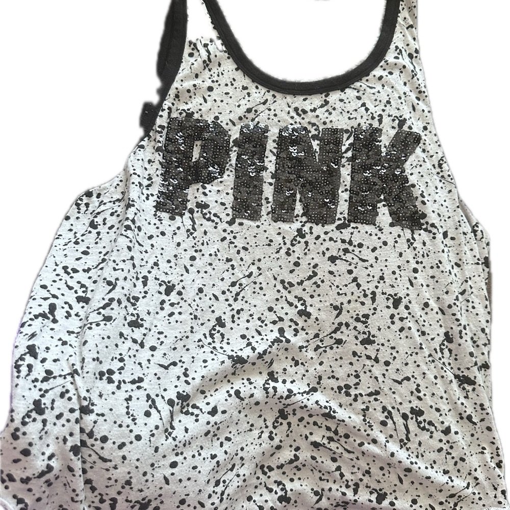 PINK Victoria's Secret Black and White Tank Top